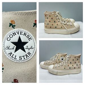 VHTF Converse platform floral suede high top‎ athletic tennis shoes women's 10